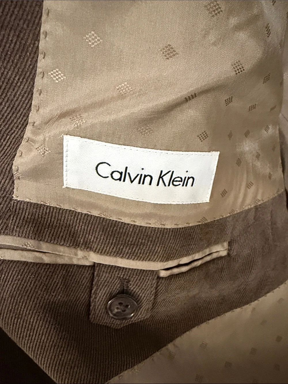 Calvin Klein Men's Suede-Look Sport Coat in Taupe